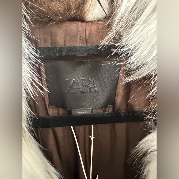 ZARA ZW COLLECTION FAUX FUR JACKET LIMITED EDITION ANIMAL COW PRINT SIZE S NWT - Picture 7 of 15